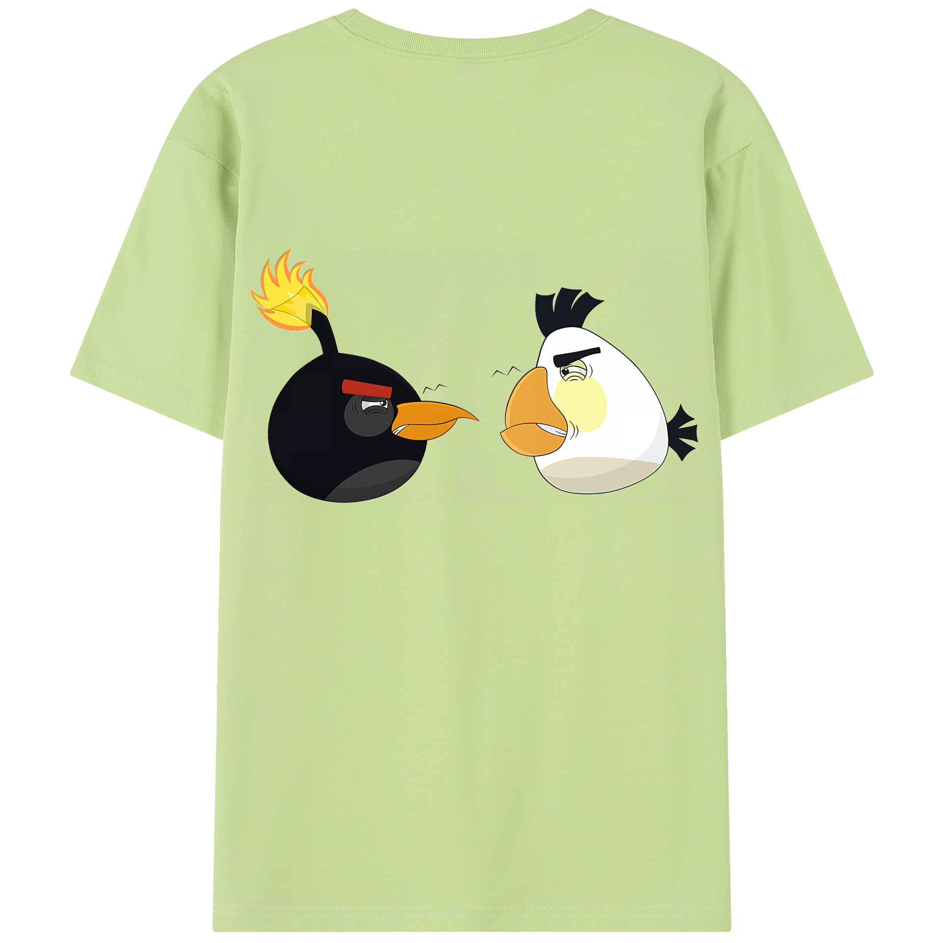 （画像用） Angry Birds アングリーバード 綿100％半袖Tシャツ（背面プリント）